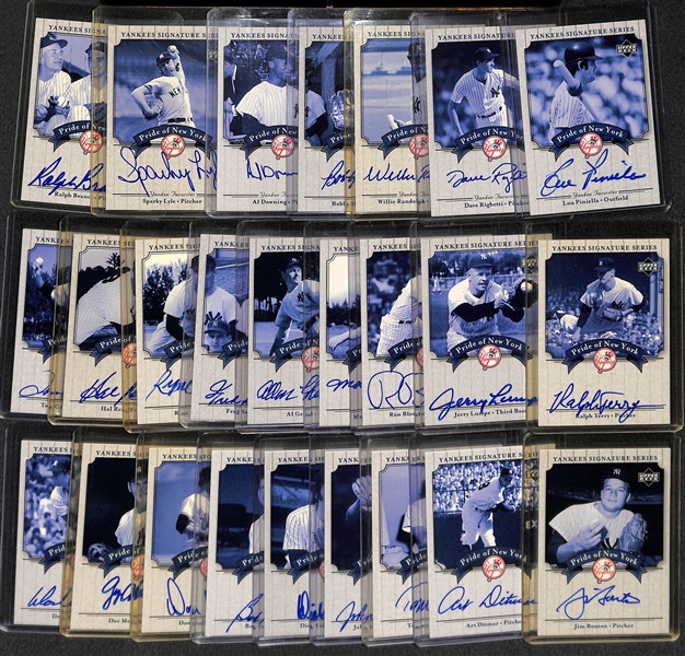 Lot Of 25 Yankees Autograph Cards w. Piniella & Righetti