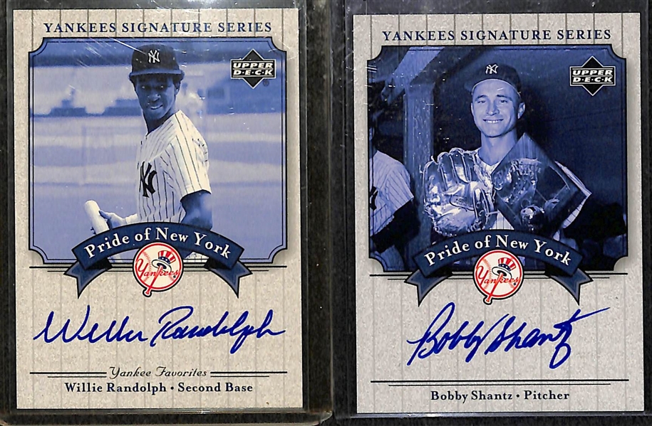 Lot Of 25 Yankees Autograph Cards w. Piniella & Righetti