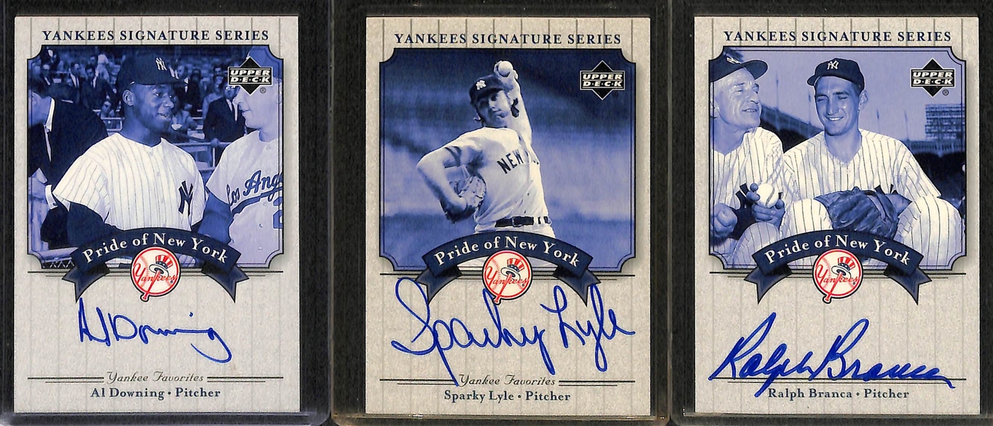 Lot Of 25 Yankees Autograph Cards w. Piniella & Righetti