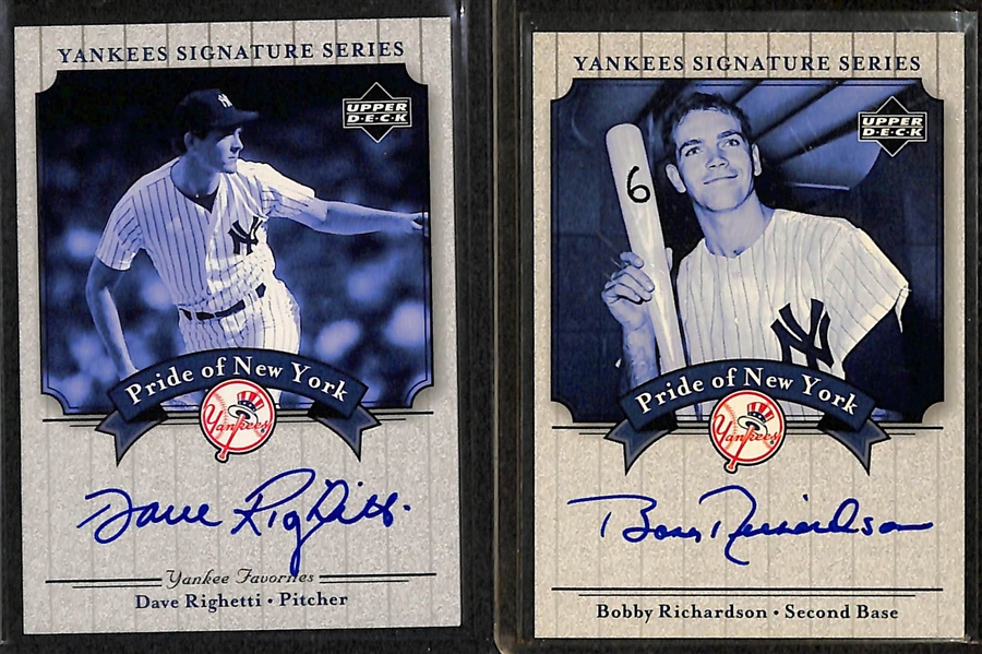 Lot Of 25 Yankees Autograph Cards w. Cone & Gooden