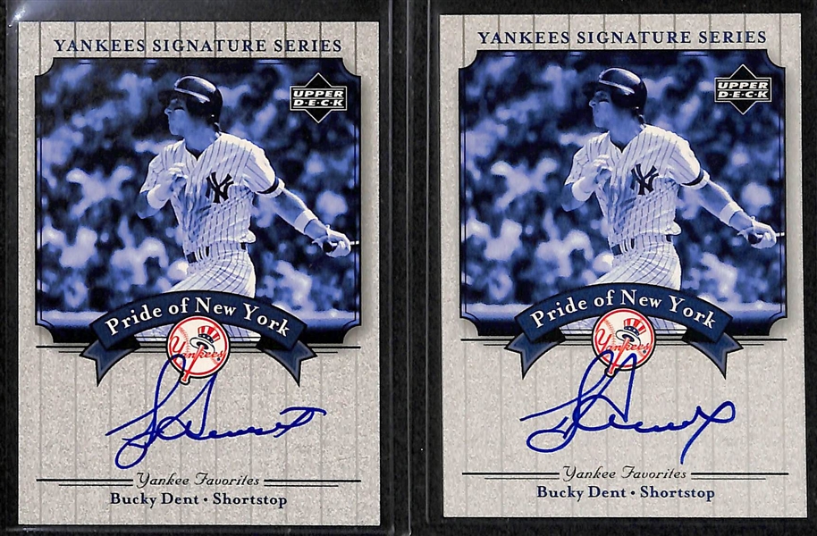 Lot Of 25 Yankees Autograph Cards w. Cone & Gooden
