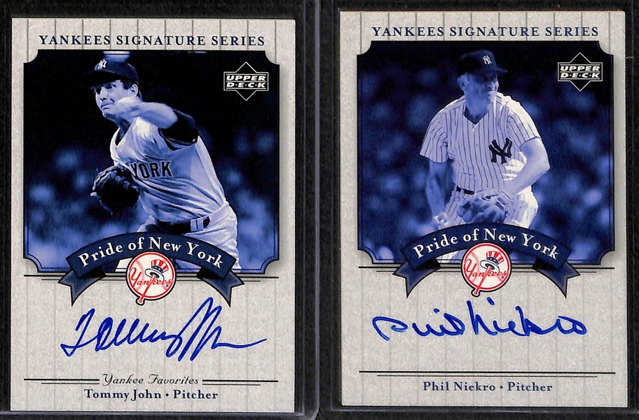 Lot Of 25 Yankees Autograph Cards w. Cone & Gooden