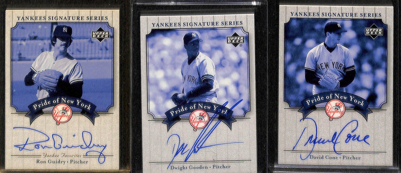 Lot Of 25 Yankees Autograph Cards w. Cone & Gooden