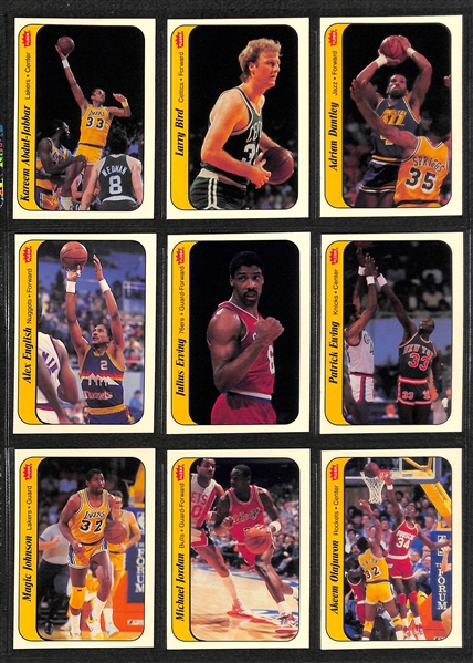 1986-87 Fleer Basketball Sticker Set w/ Michael Jordan Rookie Sticker (11 of 11 cards)