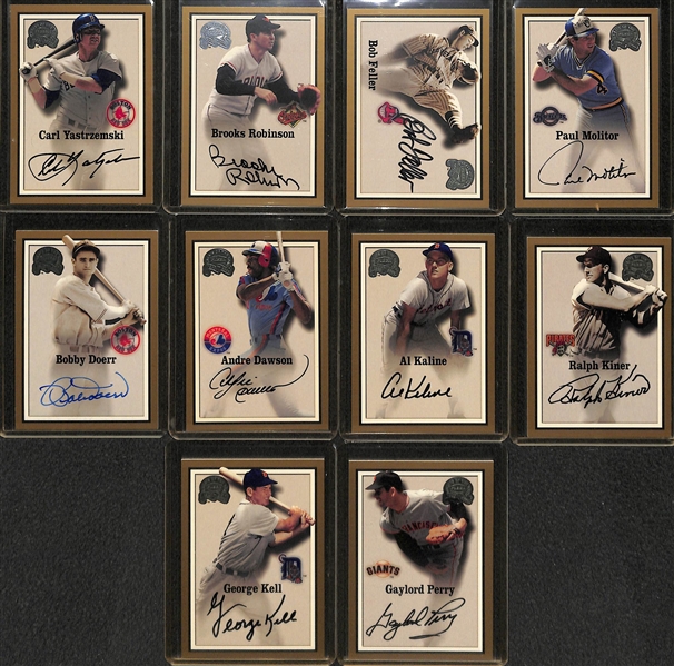 Lot Of 10 Fleer Greats Autograph Cards w. Yastrzemski