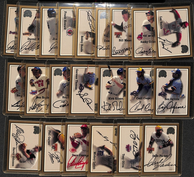 Lot Of 22 Fleer Greats Autograph Cards w. D. DiMaggio & Mazeroski