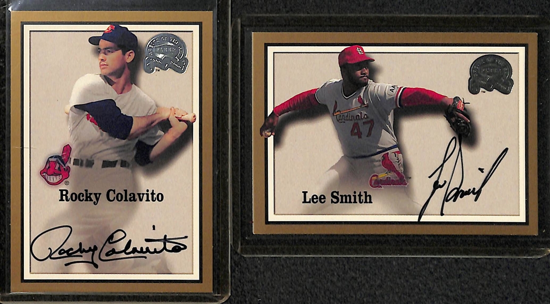 Lot Of 22 Fleer Greats Autograph Cards w. D. DiMaggio & Mazeroski