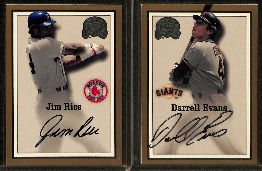 Lot Of 22 Fleer Greats Autograph Cards w. D. DiMaggio & Mazeroski
