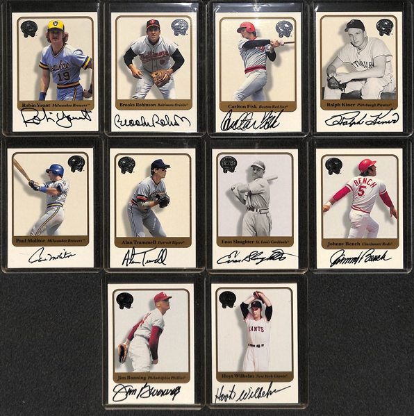Lot Of 10 Fleer Greats Autograph Cards w. Robin Yount