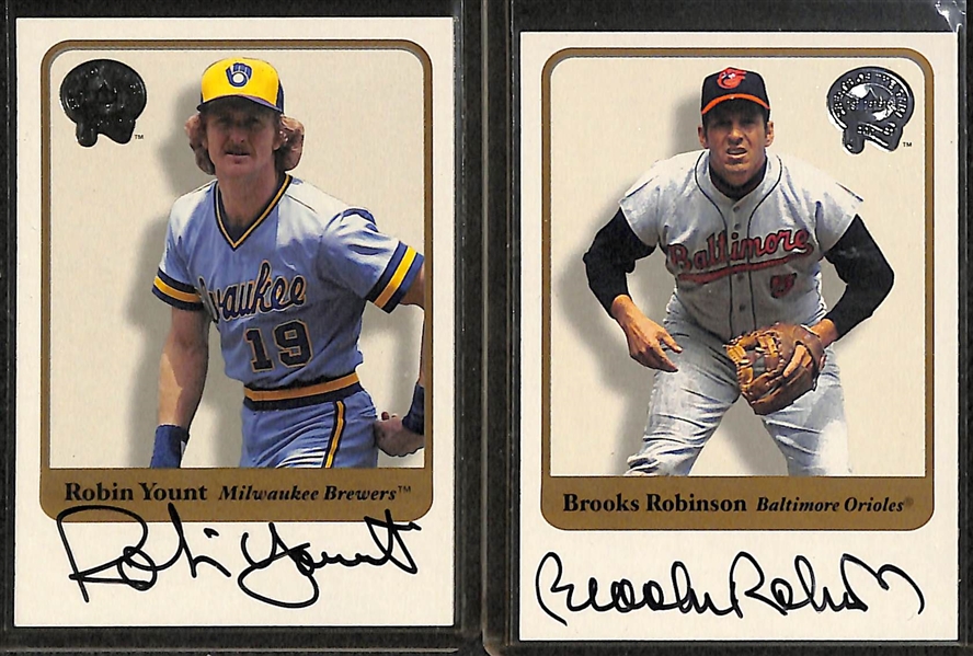 Lot Of 10 Fleer Greats Autograph Cards w. Robin Yount