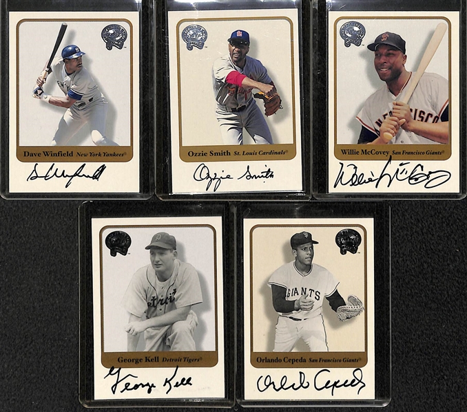 Lot Of 5 Fleer Greats Autograph cards w. McCovey & Smith
