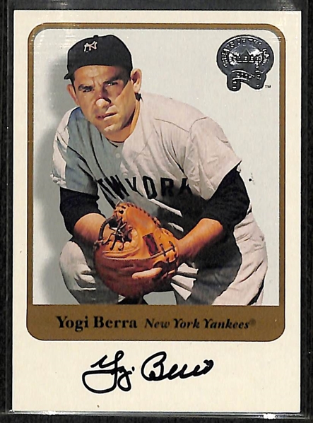 Lot Of 5 Yankees Fleer Greats Autograph Cards w. Berra & Ford