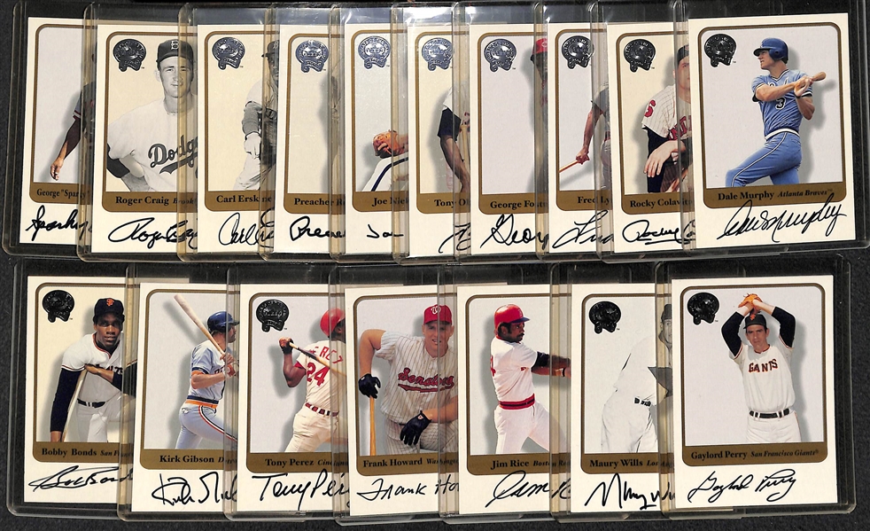 Lot Of 17 Fleer Greats Autograph Cards w. Rocky Colavito