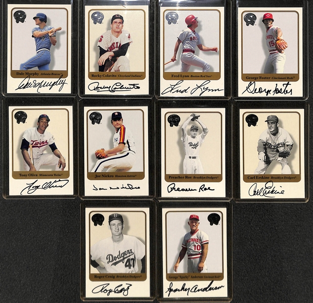 Lot Of 17 Fleer Greats Autograph Cards w. Rocky Colavito