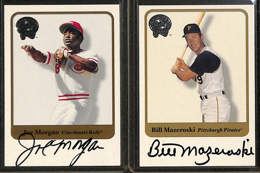 Lot Of 15 Fleer Greats Autograph Cards w. Morgan & Mazeroski