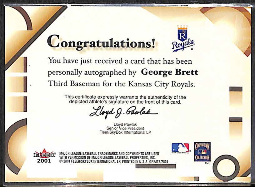 2001 Fleer Greats Of The Game George Brett SP Autograph Card