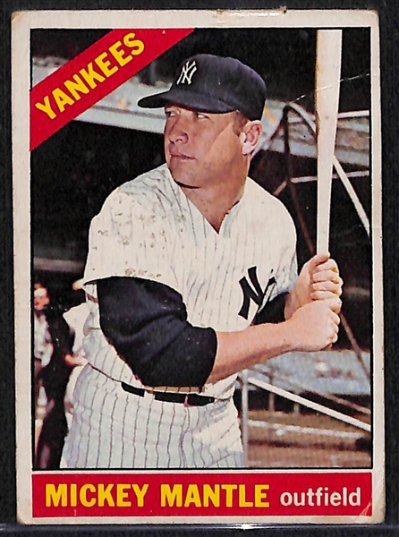 Lot Of 3 1966 Topps Mickey Mantle Cards