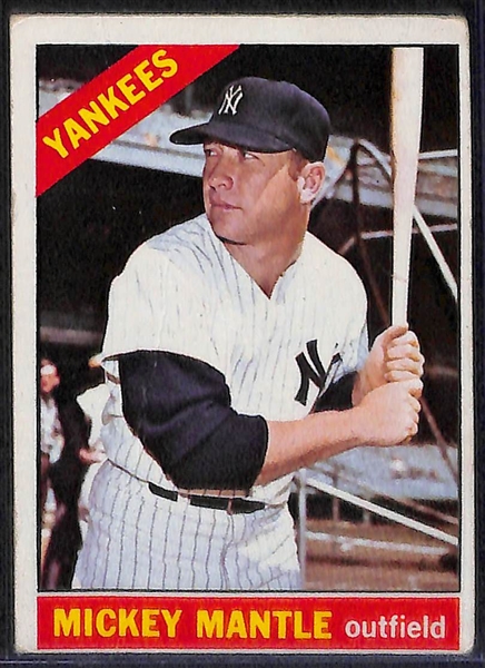 Lot Of 3 1966 Topps Mickey Mantle Cards