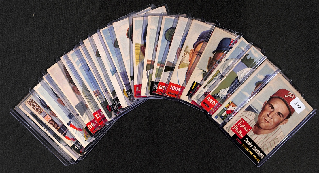 Lot Of 23 1953 Topps Baseball Cards w. Burgess