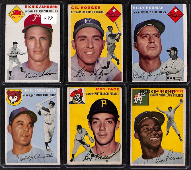 Lot Of 51 1954 Topps Baseball Cards w. Richie Ashburn
