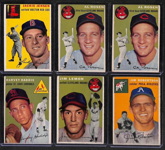 Lot Of 51 1954 Topps Baseball Cards w. Richie Ashburn