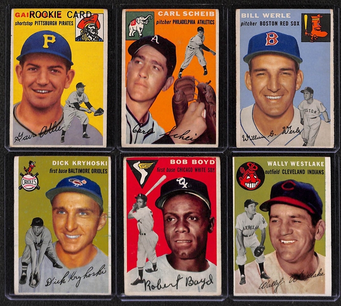 Lot Of 51 1954 Topps Baseball Cards w. Richie Ashburn