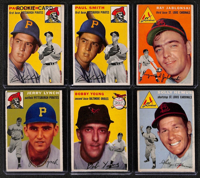 Lot Of 51 1954 Topps Baseball Cards w. Richie Ashburn