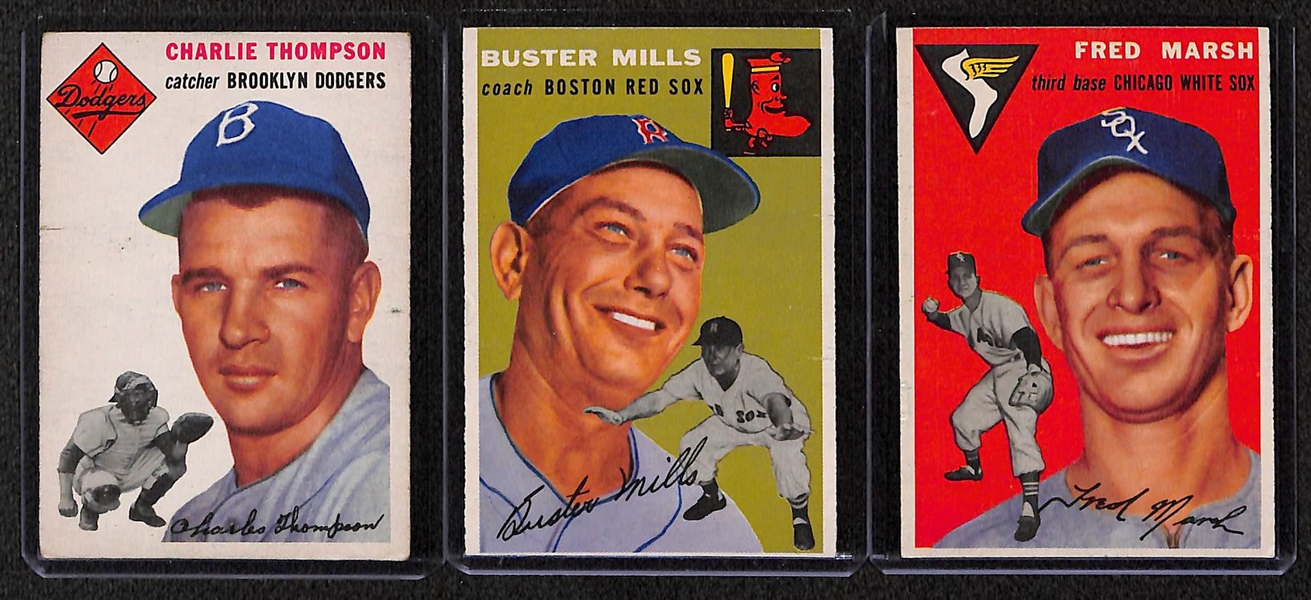 Lot Of 51 1954 Topps Baseball Cards w. Richie Ashburn