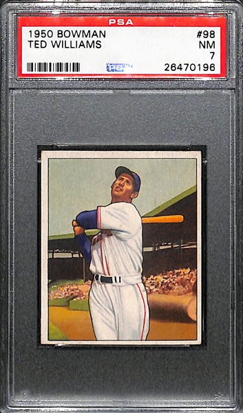 1950 Bowman Ted Williams #98 Graded PSA 7 (Near Mint)