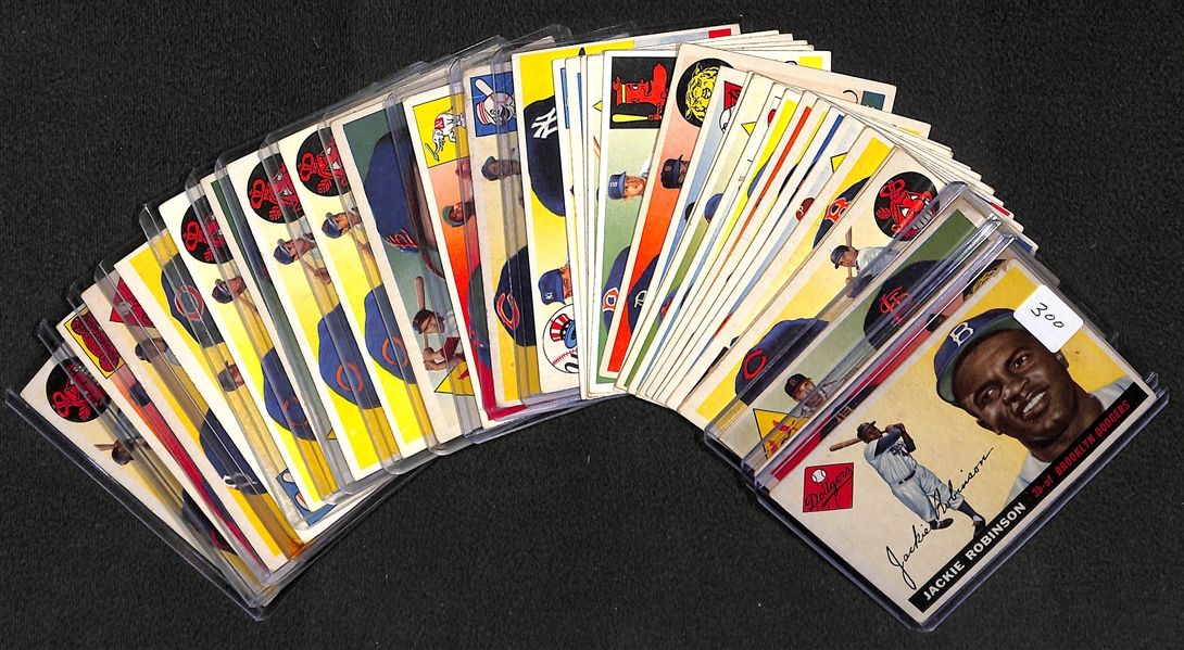 Lot Of 34 1955 Topps Baseball Card w. Jackie Robinson