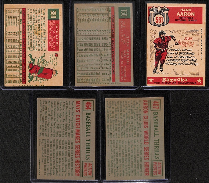 Lot of 5 - 1959 Star Cards w. Hank Aaron