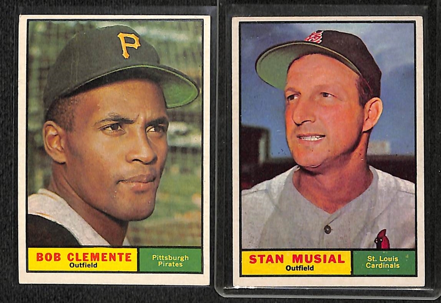 Lot of 10 - 1961 Topps Star Cards w. Clemente