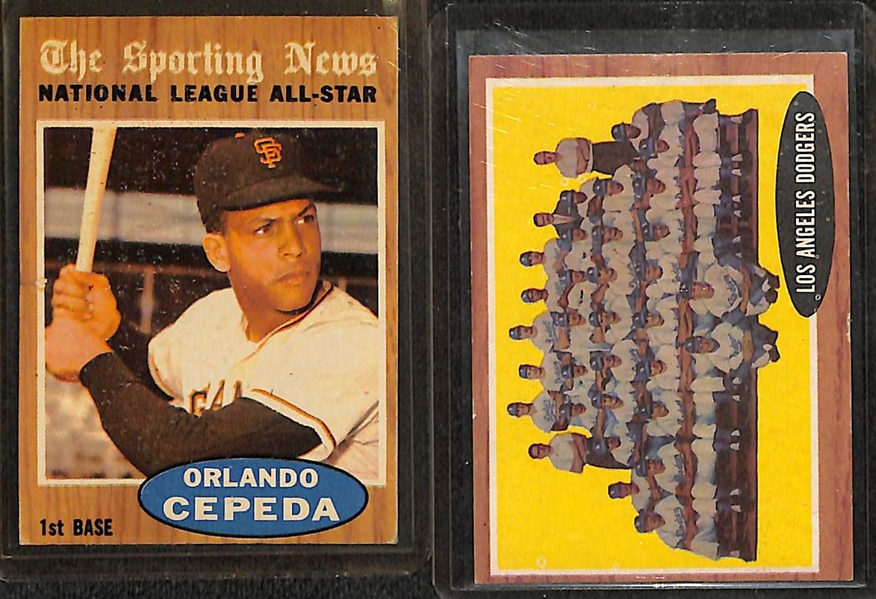 Lot of 10 - 1962 Topps Star Cards w. Roger Maris