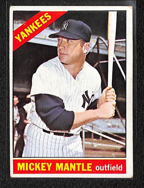 Lot of 6 - 1966 Topps Cards - Mantle, Ford, B. Robinson x4