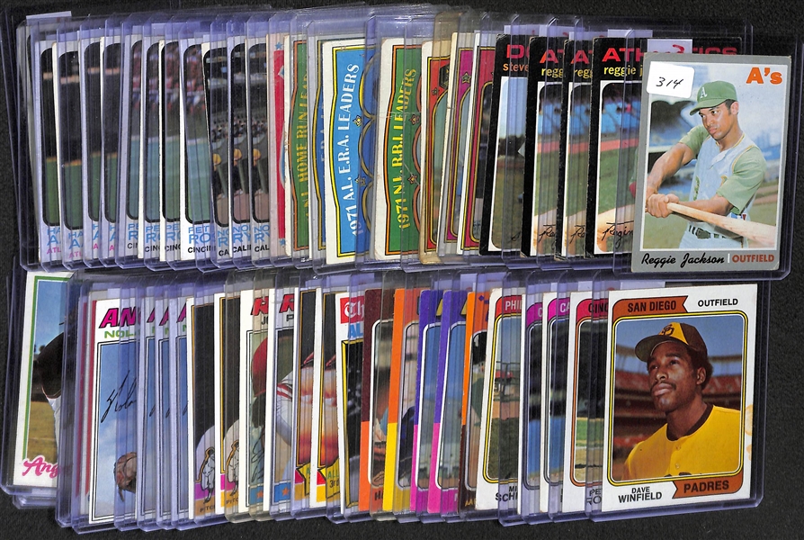 Lot of 52 1970-1978 Topps Baseball Cards w. 1970 Reggie Jackson