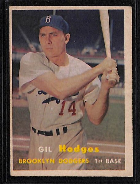Lot of 60+ Assorted 1957 Topps Baseball Cards w. Warren Spahn