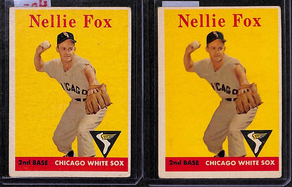 Lot of 225+ Assorted 1958 Topps Baseball Cards w. Don Drysdale