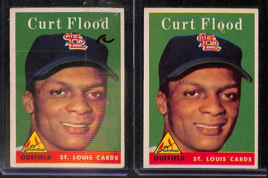Lot of 225+ Assorted 1958 Topps Baseball Cards w. Don Drysdale
