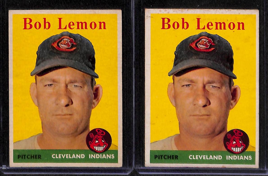Lot of 225+ Assorted 1958 Topps Baseball Cards w. Don Drysdale
