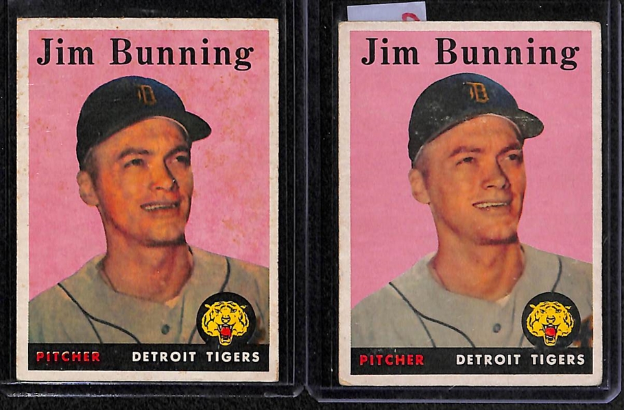 Lot of 225+ Assorted 1958 Topps Baseball Cards w. Don Drysdale