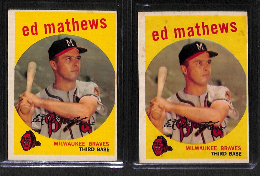 Lot of 150+ Assorted 1959 Topps Baseball Cards w. Frank Robinson