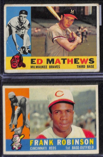 Lot of 190+ Assorted 1960 Topps Baseball Cards w. Al Kaline x4