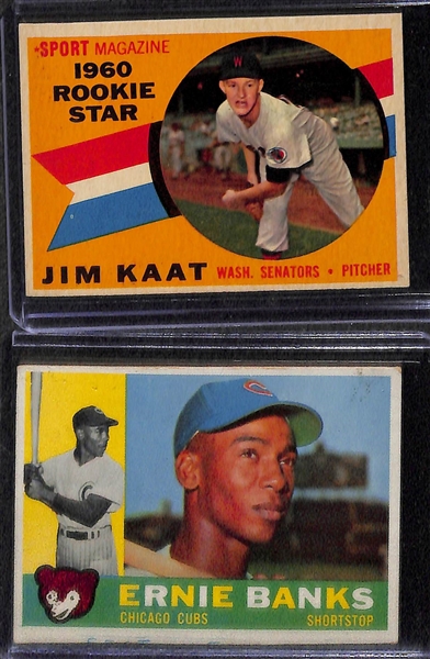 Lot of 190+ Assorted 1960 Topps Baseball Cards w. Al Kaline x4