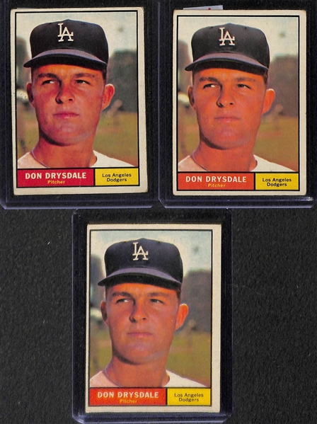 Lot of 175+ Assorted 1961 Topps Baseball Cards w. Warren Spahn x2