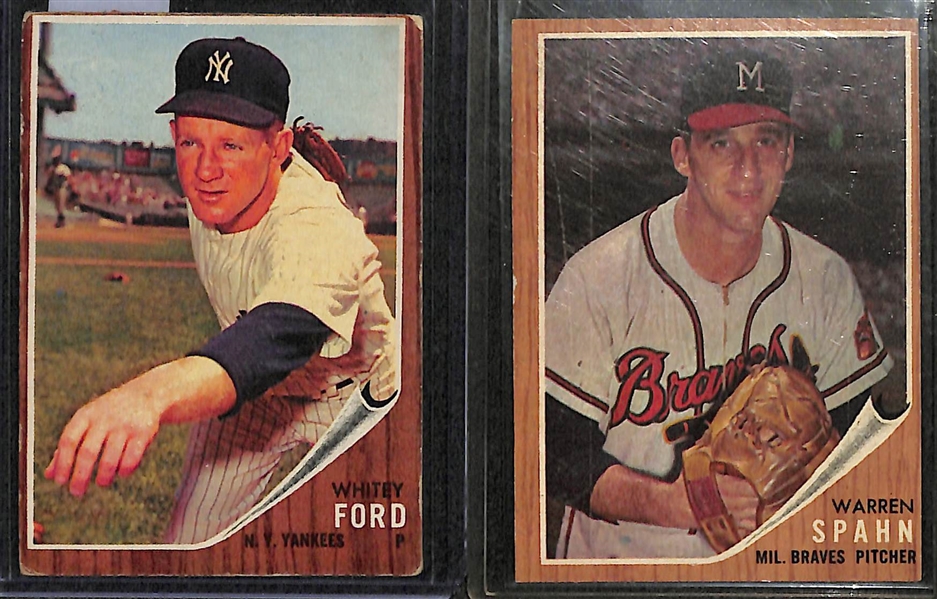 Lot of 100+ Assorted 1962 Topps Baseball Cards w. Whitey Ford