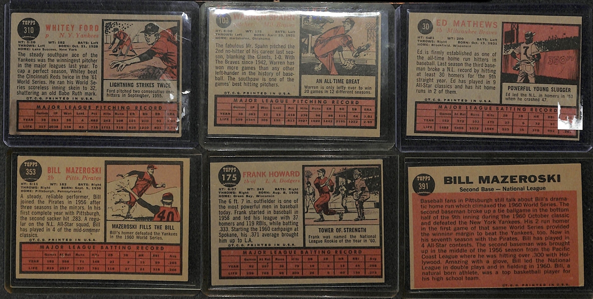 Lot of 100+ Assorted 1962 Topps Baseball Cards w. Whitey Ford