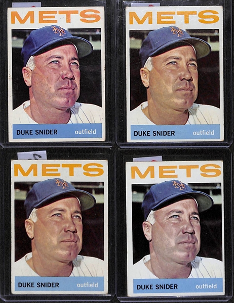 Lot of 120+ Assorted 1963-1967 Topps Baseball Cards w. 1964 Duke Snider x4