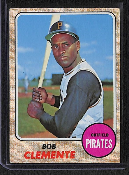 Lot of 150+ Assorted 1968 Topps Baseball Cards w. Roberto Clemente