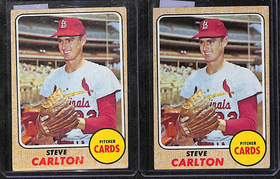 Lot of 150+ Assorted 1968 Topps Baseball Cards w. Roberto Clemente