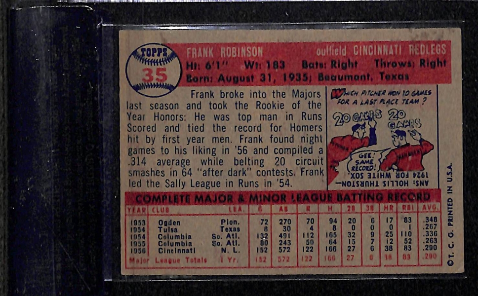 1957 Topps Frank Robinson Rookie Card - BVG 4.0